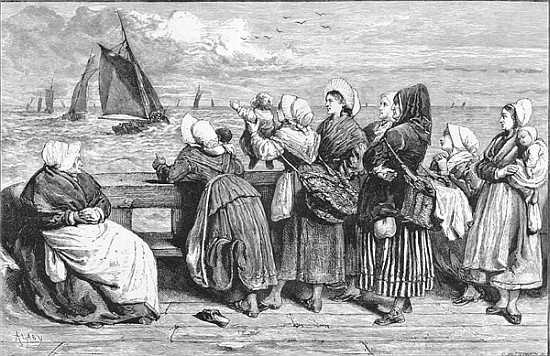 Waiting for the Boats, sketched near Boulogne, published in ''The Illustrated London News'' from French School