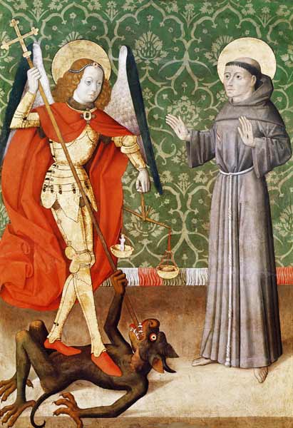 St. Michael and St. Francis of Assisi, c.1480 (oil on panel) from French School, (15th century)