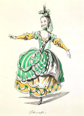 Costume design for Phrygienne, in Dardanus, a libretto by Leclerc de Labruere, composed by Jean-Phil from French School, (18th century)
