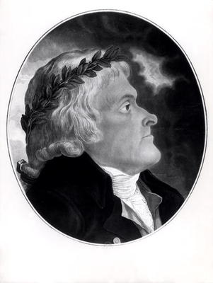 Thomas Jefferson (engraving) from French School, (18th century)
