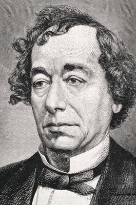 Portrait of Benjamin Disraeli, 1st Earl of Beaconsfield (1804-81) (engraving) from French School, (19th century)