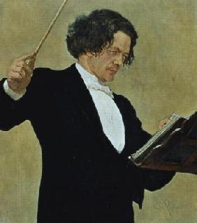 Anton Rubinstein (1829-94) Conducting (litho)