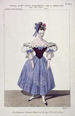 Costume for Madame Cinti Damoreau in the Role of Zerlina in 'Don Giovanni', engraved by Maleuvre, pr