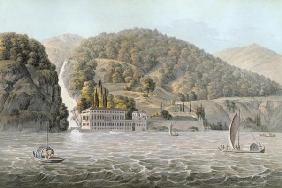 Villa Pliniana, Lake Como, 1803 (coloured engraving)