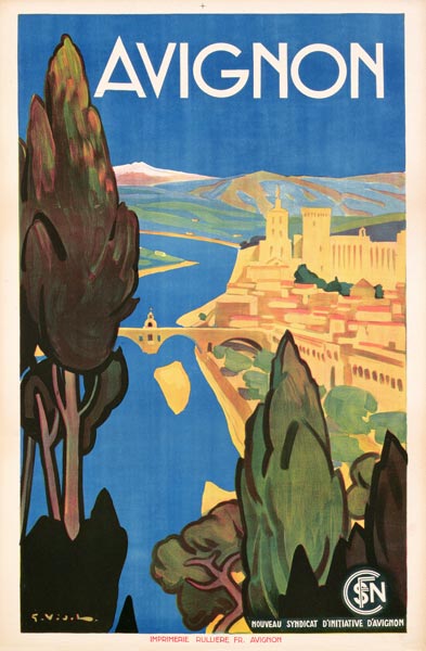 Poster promoting Avignon from French School, (20th century)