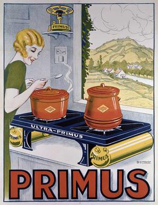 Poster advertising the Primus hob, printed by Dampenon & Elarue (colour litho) from French School, (20th century)