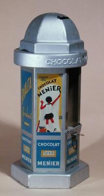 Toy Moneybox advertising the chocolate 'Menier' delivering chocolate to the children, c.1930 (tin)