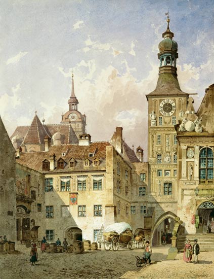 München, Blick aus dem Tal auf das Alte Rathaus. from Friedrich Eibner