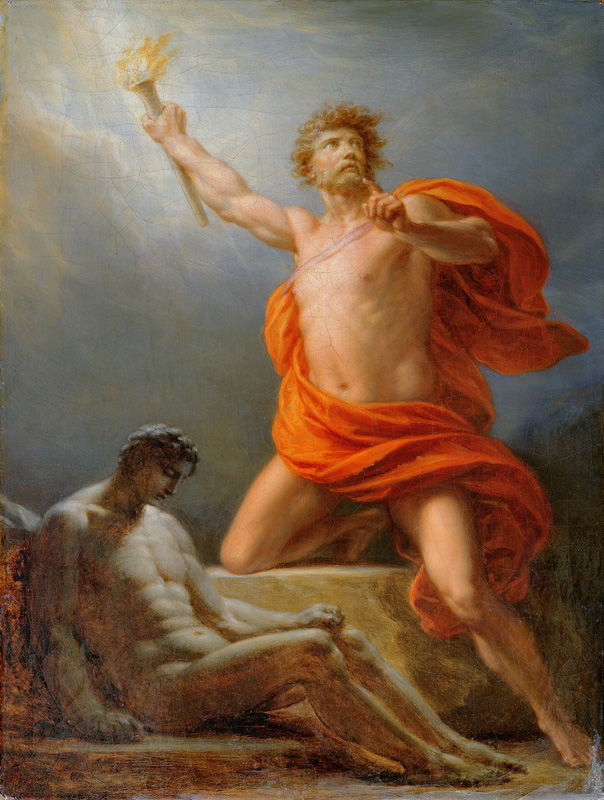 Prometheus Bringing Fire to Mankind from Friedrich Heinrich Füger