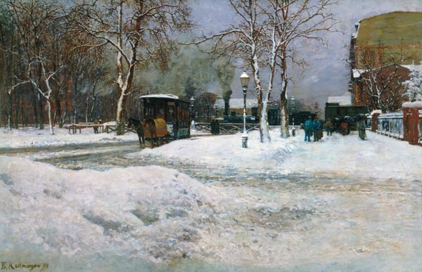 Am Bahnübergang im Winter from Friedrich Kallmorgen