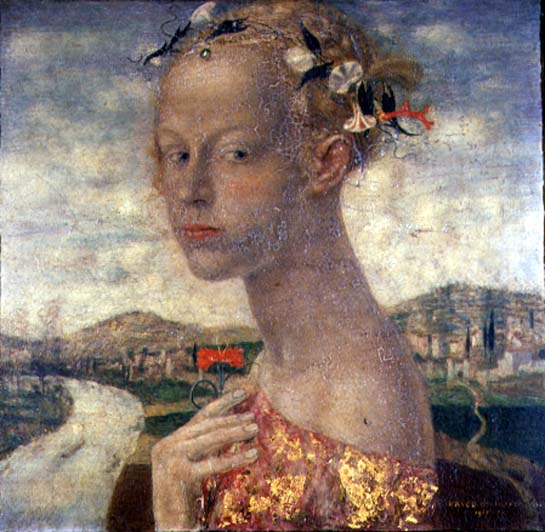 A Maiden with a Red Carnation, 1917 (oil)  from Friedrich Stahl