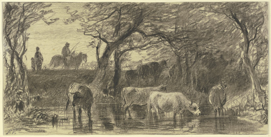 Kühe bei der Tränke from Friedrich Voltz