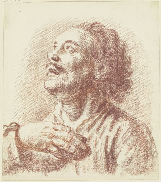 Brustbild eines emporblickenden Mannes from Friedrich Wilhelm Hirt