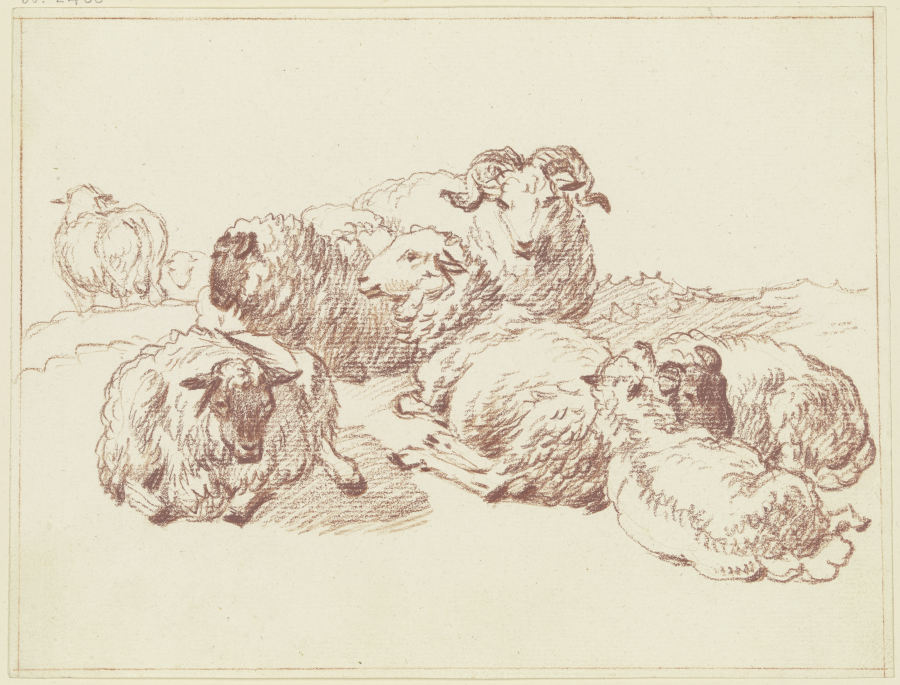 Schafe auf einer Anöhe from Friedrich Wilhelm Hirt