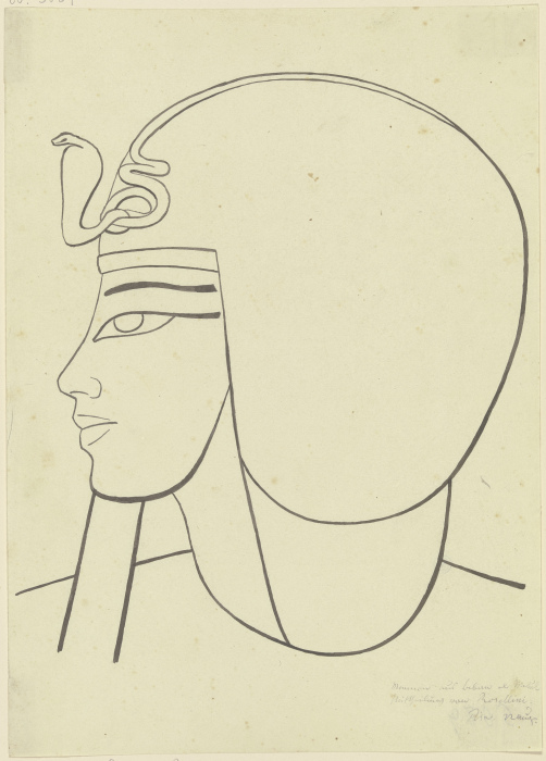 Darstellung des Memnon (?) im Tal der Könige nach einer Zeichnung des Pisaner Ägyptologen Ippolito R from Friedrich Maximilian Hessemer