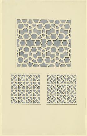 Dekorative Muster von Holzgittern (Maschrabiyya)