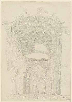 Die Bögen des mittelalterlichen Aquäduktes in Perugia