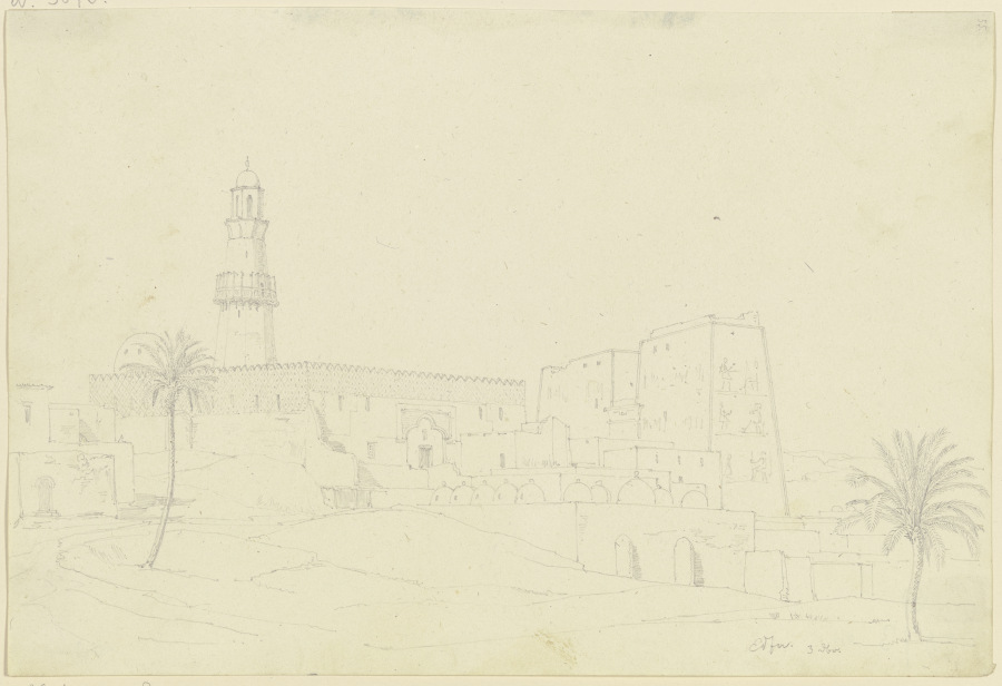Horustempel und Moschee in Edfu from Friedrich Maximilian Hessemer