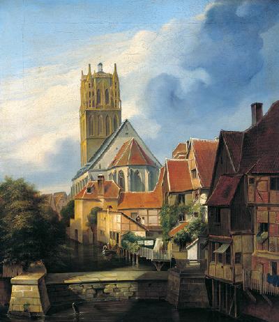 Ansicht der Überwasserkirche zu Münster von Südosten