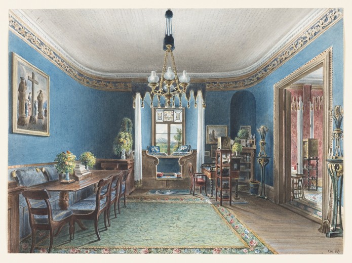 The Blue Room, Schloss Fischbach from Friedrich Wilhelm Klose