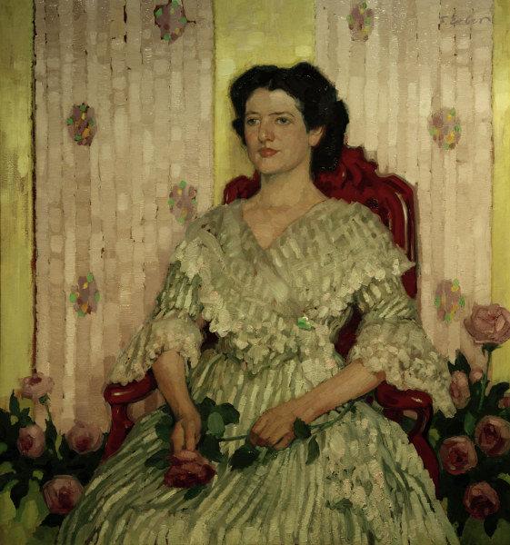 Dame mit Rosen, 1909. from  Fritz Erler