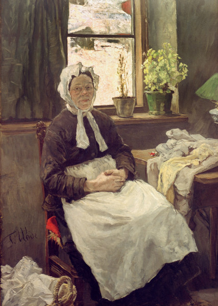 F.v.Uhde, The old seamstress from Fritz von Uhde