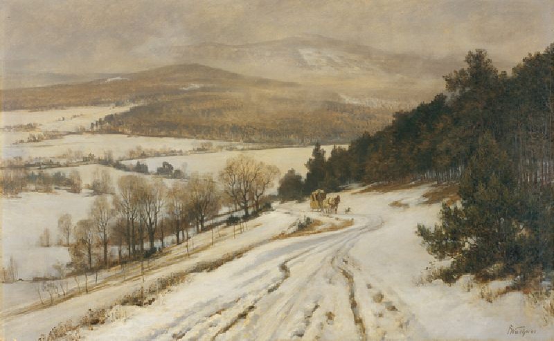 Taunus Mountains in Winter, before 1900 (oil on canvas) from Fritz Wucherer