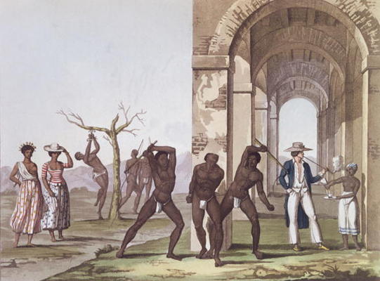 Plantation in Surinam, illustration from 'Le Costume Ancien et Moderne' by Jules Ferrario, c.1820 (c from G. Bramati