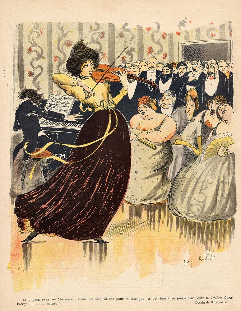 Satire of a salon musical evening from the back cover of ''Le Rire'', 17th December 1898 from G. Kadell