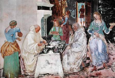 St. Benedict receiving hospitality, from the Life of St. Benedict from G. Signorelli
