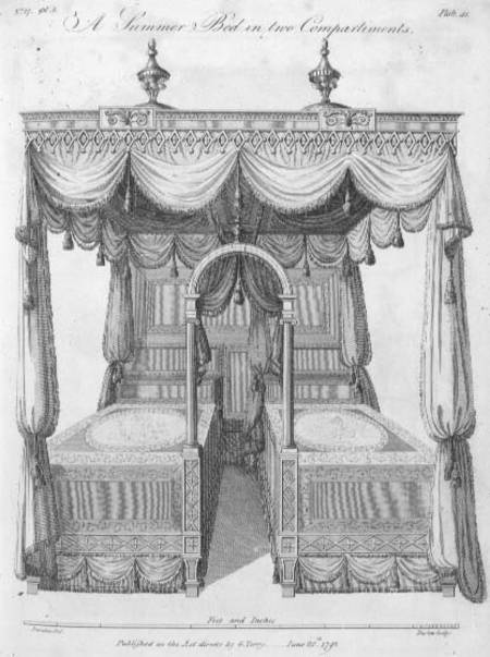 Summer bed in two compartments: plate 41, from 'The Cabinet Maker and Upholsterer's Drawing Book', b from G.  Terry