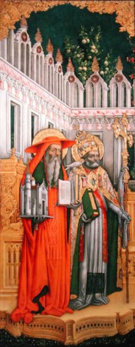 St. Jerome and St. Gregory, left panel from The Virgin Enthroned with Saints Jerome, Gregory, Ambros from G. Vivarini