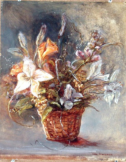 Basket of Flowers (oil on canvas)  from Gail  Schulman