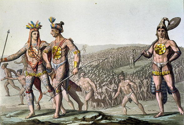 The Chiefs of Florida on their Way to War, c.1820 (coloured engraving) from Gallo Gallina