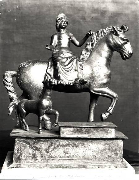 Statuette of Epona, Gaulish Goddess, protector of horses, riders and travellers, from La Sarrazine, from Gallo-Roman