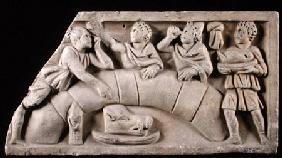 Relief depicting a funerary meal