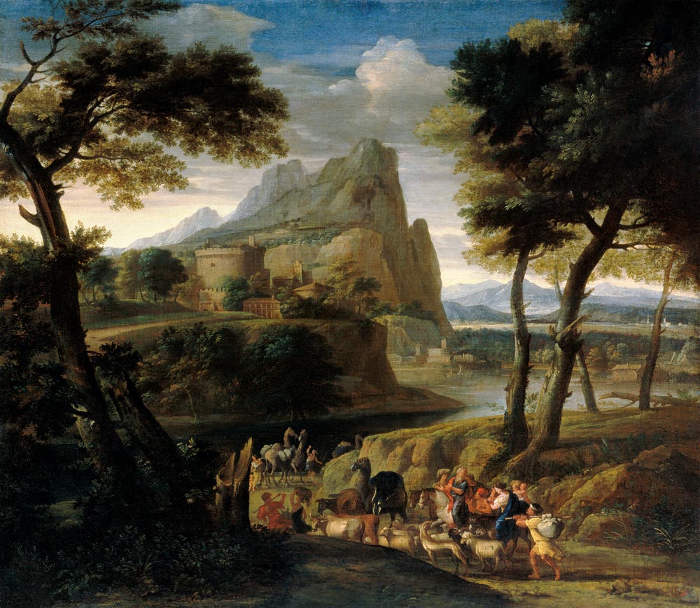 Landscape with caravan from Gaspard Dughet