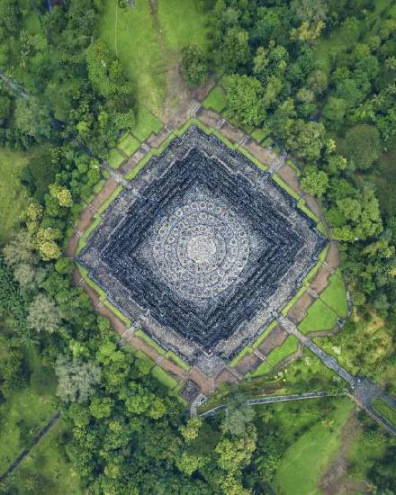 Bird Eye View of Borobudur Temple