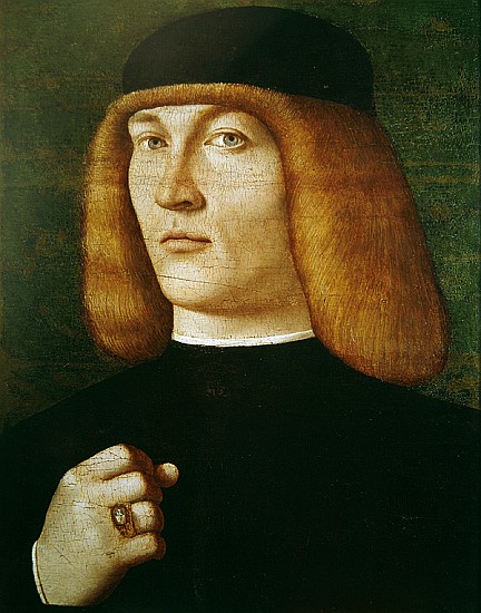 Portrait of a young man (oil on poplar wood) from Gentile Bellini