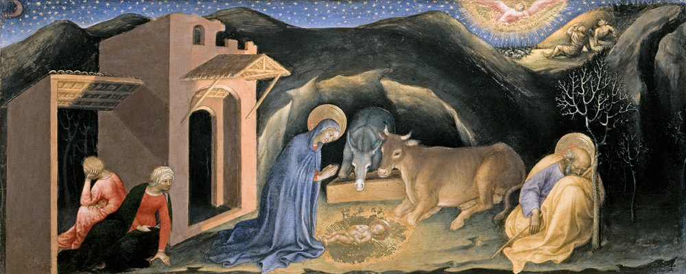 Adoration of the Magi Altarpiece; left hand predella panel depicting the Nativity from Gentile da Fabriano