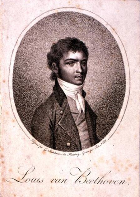 Portrait of Louis van Beethoven (1712-73) engraved by Johann Joseph Neidl (1776-1832) from Georg Andreas Steinhauser