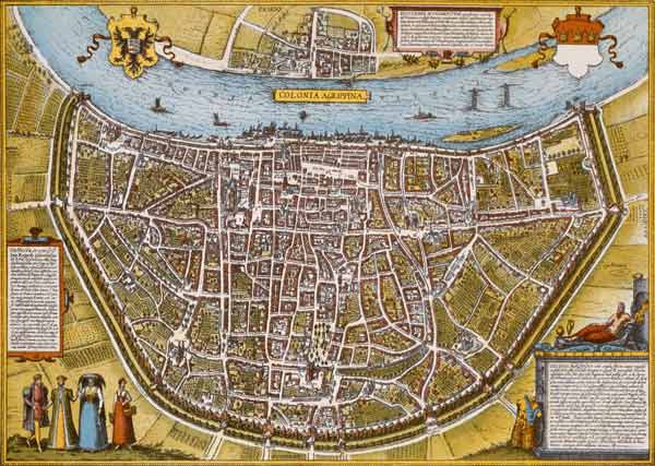 Plan der Stadt Köln, Kupferstich um 1579 from Georg Braun