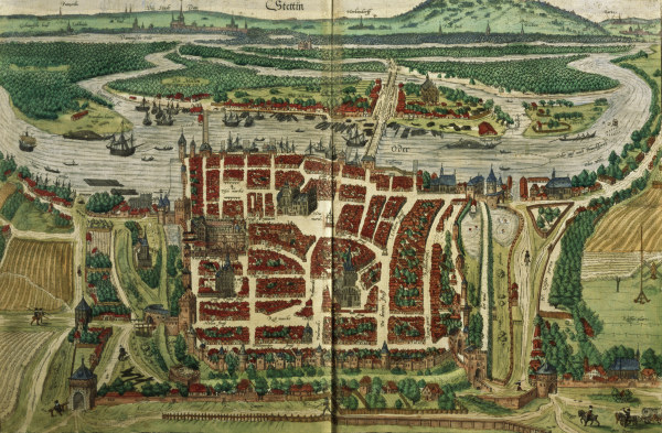 Stettin, Stadtansicht from Georg Braun