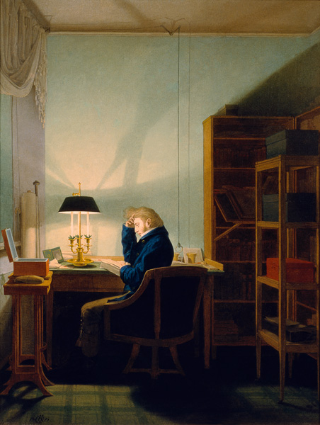 Lesender bei Lampenlicht from Georg Friedrich Kersting