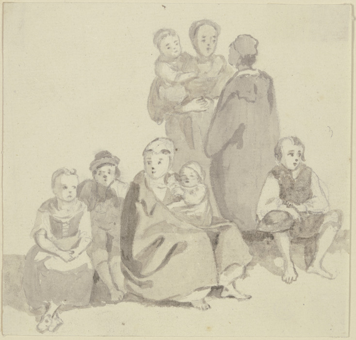 Gruppe von stehenden und sitzenden Frauen mit Kindern from Georg Melchior Kraus