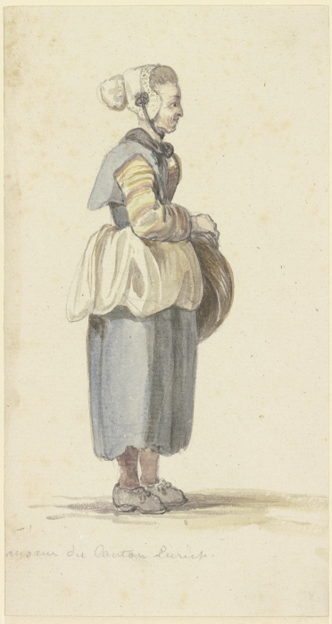 Stehende Bäuerin in Zürich, im Profil nach rechts from Georg Melchior Kraus