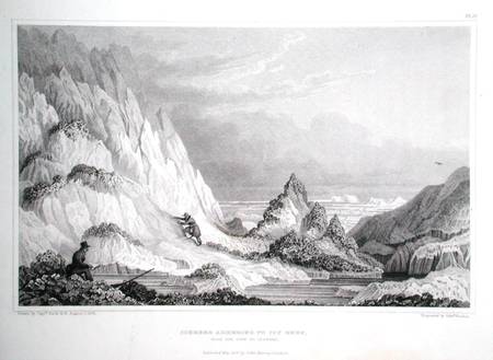 Iceberg adhering to icy reef, with the view to seaward, from 'Narrative of a Journey to the Shores o from George Back
