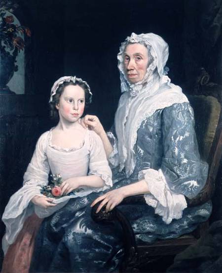 Portrait of an Elderly Lady and a Young Girl from George Beare