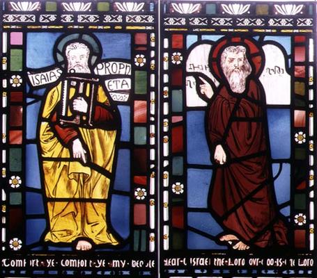 Isaiah and Moses, detail from the Creation Window, 1861 (stained glass) (see 120153) from George Campfield