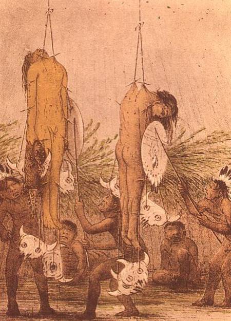 Mandran Indian initiation ceremony from George Catlin